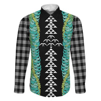 Black Palaka Hawaii Iwa Bird Family Matching Off Shoulder Short Dress and Hawaiian Shirt Hawaiian Kakau Jade Vine Lei - Polynesian Pride