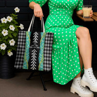 Black Palaka Hawaii Iwa Bird Tote Bag Hawaiian Kakau Jade Vine Lei - Polynesian Pride