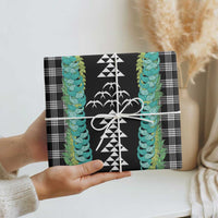 Black Palaka Hawaii Iwa Bird Wrapping Paper Hawaiian Kakau Jade Vine Lei - Polynesian Pride