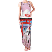 Japanese Torii Gate Cranes Personalised Family Matching Tank Maxi Dress and Hawaiian Shirt Fuji Mount Sakura Seigaiha Pattern
