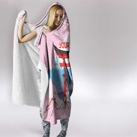 Japanese Torii Gate Cranes Personalised Hooded Blanket Fuji Mount Sakura Seigaiha Pattern