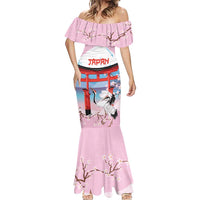 Japanese Torii Gate Cranes Personalised Mermaid Dress Fuji Mount Sakura Seigaiha Pattern