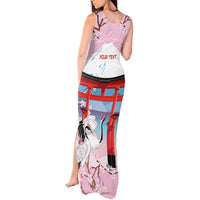 Japanese Torii Gate Cranes Personalised Tank Maxi Dress Fuji Mount Sakura Seigaiha Pattern