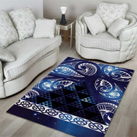 Matariki New Zealand Area Rug NZ Niho Taniwha Maori New Year Blue Galaxy LT14 - Polynesian Pride
