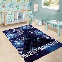 Matariki New Zealand Area Rug NZ Niho Taniwha Maori New Year Blue Galaxy LT14 - Polynesian Pride