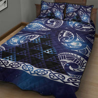 Matariki New Zealand Quilt Bed Set NZ Niho Taniwha Maori New Year Blue Galaxy LT14 - Polynesian Pride