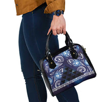 Matariki New Zealand Shoulder Handbag NZ Niho Taniwha Maori New Year Blue Galaxy LT14 - Polynesian Pride
