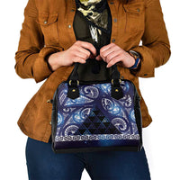 Matariki New Zealand Shoulder Handbag NZ Niho Taniwha Maori New Year Blue Galaxy LT14 - Polynesian Pride