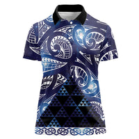 Matariki New Zealand Women Polo Shirt NZ Niho Taniwha Maori New Year Blue Galaxy