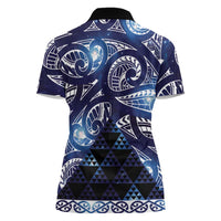 Matariki New Zealand Women Polo Shirt NZ Niho Taniwha Maori New Year Blue Galaxy