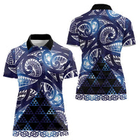 Matariki New Zealand Women Polo Shirt NZ Niho Taniwha Maori New Year Blue Galaxy