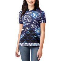 Matariki New Zealand Women Polo Shirt NZ Niho Taniwha Maori New Year Blue Galaxy