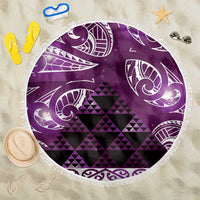 Matariki New Zealand Beach Blanket NZ Niho Taniwha Maori New Year Purple Galaxy