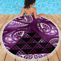 Matariki New Zealand Beach Blanket NZ Niho Taniwha Maori New Year Purple Galaxy