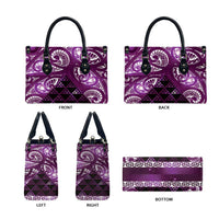 Matariki New Zealand Leather Bag NZ Niho Taniwha Maori New Year Purple Galaxy LT14 - Polynesian Pride