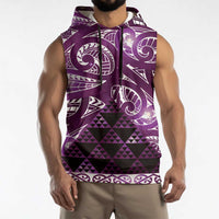 Matariki New Zealand Sleeveless Hoodie NZ Niho Taniwha Maori New Year Purple Galaxy LT14 - Polynesian Pride