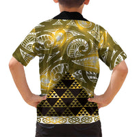 Matariki New Zealand Family Matching Mermaid Dress and Hawaiian Shirt NZ Niho Taniwha Maori New Year Yellow Galaxy