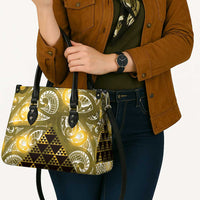 Matariki New Zealand Leather Bag NZ Niho Taniwha Maori New Year Yellow Galaxy LT14 - Polynesian Pride