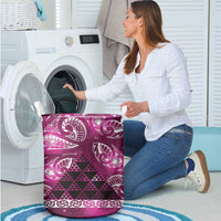 Matariki New Zealand Laundry Basket NZ Niho Taniwha Maori New Year Pink Galaxy LT14 - Polynesian Pride
