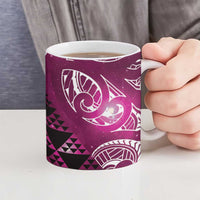 Matariki New Zealand Ceramic Mug NZ Niho Taniwha Maori New Year Pink Galaxy