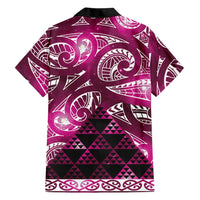 Matariki New Zealand Family Matching Long Sleeve Bodycon Dress and Hawaiian Shirt NZ Niho Taniwha Maori New Year Pink Galaxy