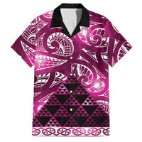 Matariki New Zealand Family Matching Summer Maxi Dress and Hawaiian Shirt NZ Niho Taniwha Maori New Year Pink Galaxy
