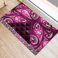 Matariki New Zealand Rubber Doormat NZ Niho Taniwha Maori New Year Pink Galaxy LT14 - Polynesian Pride