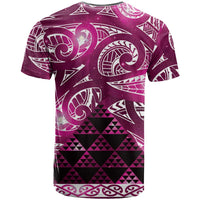 Matariki New Zealand T Shirt NZ Niho Taniwha Maori New Year Pink Galaxy LT14 - Polynesian Pride