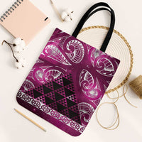 Matariki New Zealand Tote Bag NZ Niho Taniwha Maori New Year Pink Galaxy LT14 Black Strap One Size Pink - Polynesian Pride