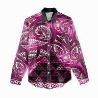 Matariki New Zealand Women Casual Shirt NZ Niho Taniwha Maori New Year Pink Galaxy LT14 - Polynesian Pride