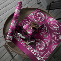 Matariki New Zealand Wrapping Paper NZ Niho Taniwha Maori New Year Pink Galaxy LT14 - Polynesian Pride