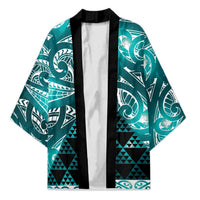 Matariki New Zealand Kimono NZ Niho Taniwha Maori New Year Cyan Galaxy LT14 Unisex Cyan - Polynesian Pride