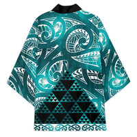 Matariki New Zealand Kimono NZ Niho Taniwha Maori New Year Cyan Galaxy LT14 - Polynesian Pride