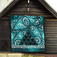 Matariki New Zealand Quilt NZ Niho Taniwha Maori New Year Cyan Galaxy LT14 - Polynesian Pride