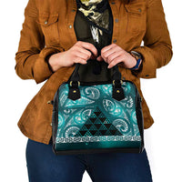 Matariki New Zealand Shoulder Handbag NZ Niho Taniwha Maori New Year Cyan Galaxy LT14 - Polynesian Pride