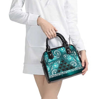 Matariki New Zealand Shoulder Handbag NZ Niho Taniwha Maori New Year Cyan Galaxy LT14 - Polynesian Pride