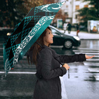 Matariki New Zealand Umbrella NZ Niho Taniwha Maori New Year Cyan Galaxy LT14 - Polynesian Pride