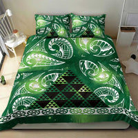 Matariki New Zealand Bedding Set NZ Niho Taniwha Maori New Year Green Galaxy