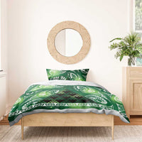 Matariki New Zealand Bedding Set NZ Niho Taniwha Maori New Year Green Galaxy