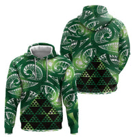 Matariki New Zealand Hoodie NZ Niho Taniwha Maori New Year Green Galaxy
