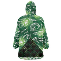 Matariki New Zealand Wearable Blanket Hoodie NZ Niho Taniwha Maori New Year Green Galaxy