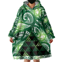 Matariki New Zealand Wearable Blanket Hoodie NZ Niho Taniwha Maori New Year Green Galaxy