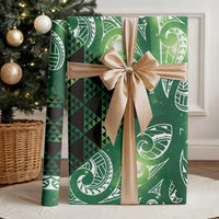 Matariki New Zealand Wrapping Paper NZ Niho Taniwha Maori New Year Green Galaxy LT14 - Polynesian Pride