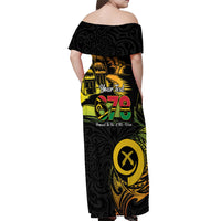 Personalised Vanuatu 678 Off Shoulder Maxi Dress Proud To Be A Ni-Van