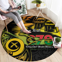 Personalised Vanuatu 678 Round Carpet Proud To Be A Ni-Van LT14 - Polynesian Pride