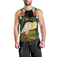 Vanuatu Triton's Trumpet Men Tank Top Tropical Flowers Vanuatuan Map