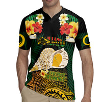 Vanuatu Triton's Trumpet Rugby Jersey Tropical Flowers Vanuatuan Map