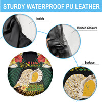 Vanuatu Triton's Trumpet Spare Tire Cover Tropical Flowers Vanuatuan Map