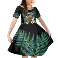 Personalised New Zealand Kakapo Family Matching Mermaid Dress and Hawaiian Shirt Aotearoa Fern With Manuka