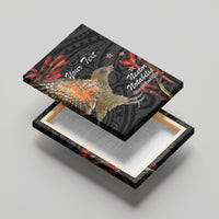 Personalised New Zealand Kea Canvas Wall Art Nestor Notabilis With Harakeke Maori Pattern